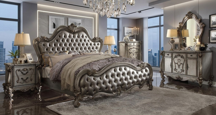 Klassieke meubel slaapkamer set Bed Nachtkastje Commode Spiegel 5-delig.