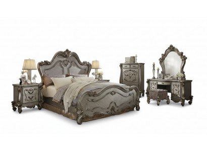 Klassieke slaapkamerset Bed 2x Nachtkastje Commode Spiegel 5-delig.