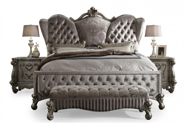 Bed, luxe tweepersoonsbed, slaapkamer designbed, bedden hout