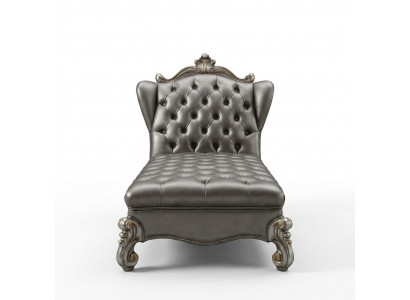Chaiselongues Chesterfield Ligstoel Chaise Lederen Bank Relax Zilveren Barok