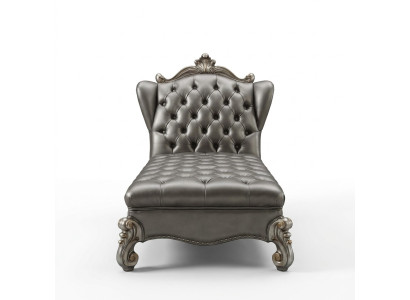 Chaiselongues Chesterfield Ligstoel Chaise Lederen Bank Relax Zilveren Barok