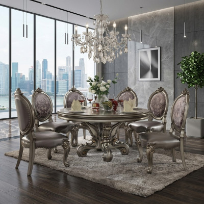 Ontwerp Ronde Tafel 8x Stoelen Eetkamer Zitkussen Set Ronde Tafels