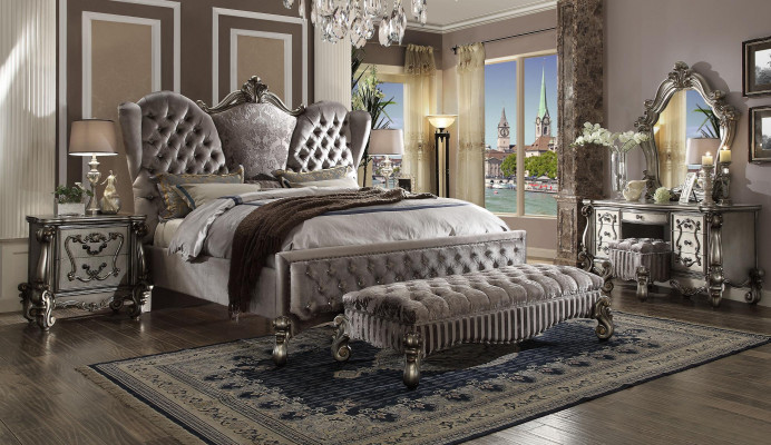 Bed Luxe tweepersoonsbed Slaapkamerdecoratie Barok Houten Lederen bedden