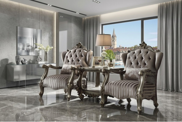 Textiel fauteuil 1-zitsbank gestoffeerde banken Klassiek design Luxe barok