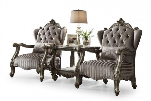 Textiel fauteuil 1-zitsbank gestoffeerde banken Klassiek design Luxe barok
