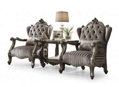 Textiel fauteuil 1-zitsbank gestoffeerde banken Klassiek design Luxe barok