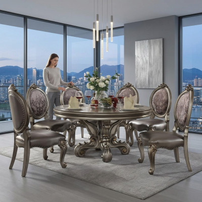 Luxe design gestoffeerde stoel stoelen zitten leunen decor eetkamer houten leren stoel