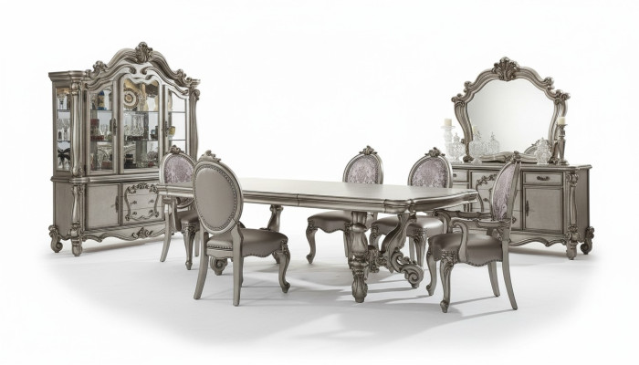 Eetkamer set meubilair tafel 8x stoel dressoir spiegel barok nieuw 11-delig.