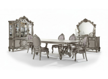 Eetkamer set meubilair tafel 8x stoel dressoir spiegel barok nieuw 11-delig.