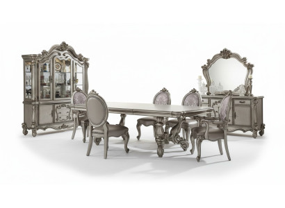 Eetkamer set meubilair tafel 8x stoel dressoir spiegel barok nieuw 11-delig.