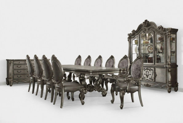 Eetkamer set Barok Rococo tafel 10x stoelen dressoir commode 13-delig.