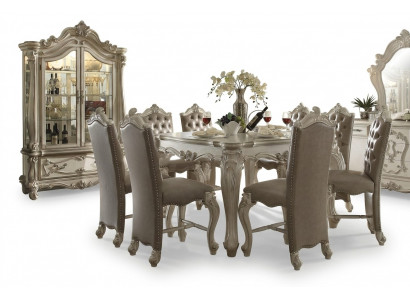 Grijs eetkamerset vitrine eettafel set 8x stoelen tafel groep 10-delige set.