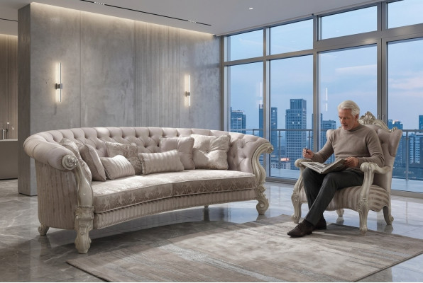 Grote bank Bankstel Set 4+1 zits Stoffen banken Chesterfield nieuw