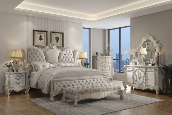 Ontwerp slaapkamer 6-delig. Bed 2x nachtkastje kruk dressoir spiegel