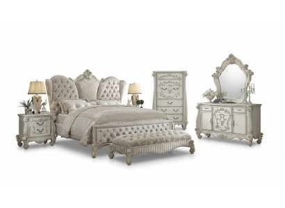 Ontwerp slaapkamer 6-delig. Bed 2x nachtkastje kruk dressoir spiegel