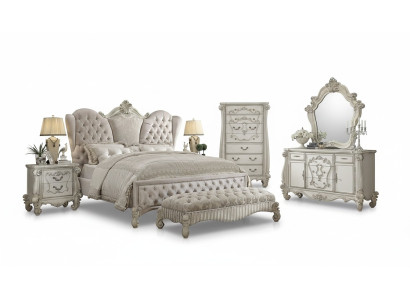 Ontwerp slaapkamer 6-delig. Bed 2x nachtkastje kruk dressoir spiegel