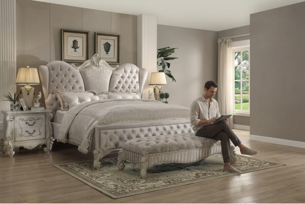 Klassiek bed Tweepersoonsbed Bedontwerp 2x Nachtkastjes Hout Bedden Nieuw