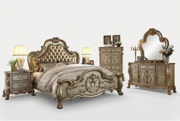 Bed 2x Nightstand 3-piece Bedroom Set Designer Luxury Beds Chesterfield