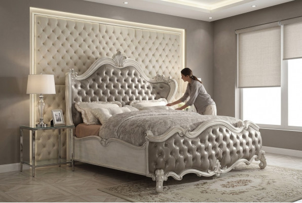 Ontwerper bed slaapkamer bedden lederen hotel gestoffeerde Chesterfield nieuw.