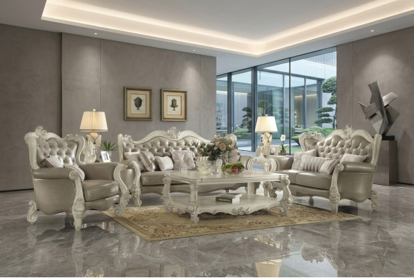 Luxus meubelset bankstel sofa poef 3+2+1 zits met salontafel
