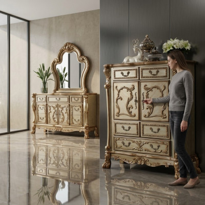 Klassieke barok antieke stijl dressoir sideboard dressoirs echt hout dressoir nieuw