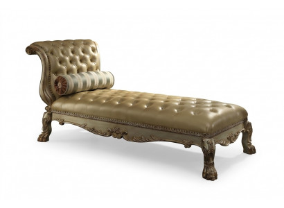 Chaise longues Chesterfield ligbed Chaise lederen sofa Gouden ligbedden Chsterfield