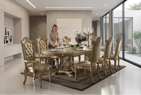 Barok Antieke Stijl Eettafel Tafel Echt Hout Klassieke Designer Tafels Rococo