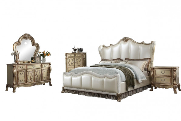 Dressoir Gesneden Houten Ladenkast + Spiegel Ladenkasten Barok Rococo Console 2-delig.