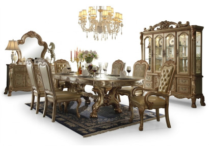 Koninklijke eettafel ontwerper Chesterfield 6x stoelen Compleet meubilair 7-delig set