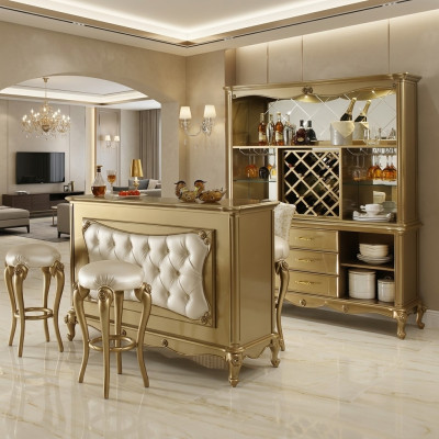 Bar Theke Bar Tisch Houten Bar Tafels Toonbank Luxe Klasse Barok Handgemaakt Nieuw