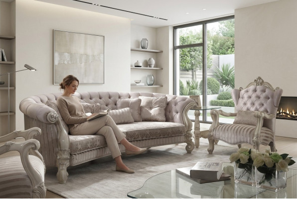 Chesterfield Bank 4-zits bank Bekleding Luxe Klassieke Stoffen Sofa's Barok
