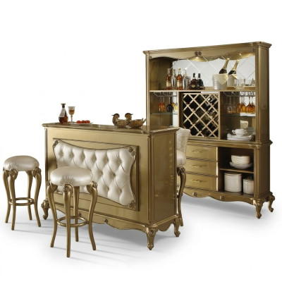 Moderne Barganitur Designer Chesterfield Bartisch mit 2x Barhocker Komplettes Set 3 tlg.   Moderne Barganituur ontwerperChesterfield-barto van met 2x barkrukken Compleet set 3-delig.