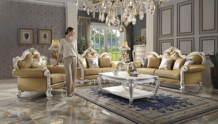 Sofa set 3+2 zits Klassieke woonlandschap leren bankstellen banken