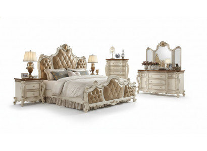 Klassiek bed Tweepersoonsbed Designbed 2x Nachtkastjes Houten bedden Nieuw