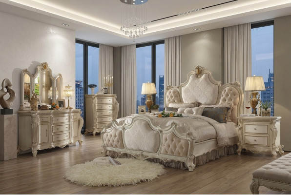 Bed 2x nightstand 3 pcs. Bedroom Set Luxury Design Beds Chesterfield
