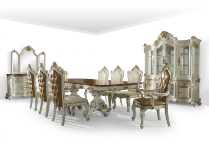 Klassieke Beige Eetkamer Set Luxe Eettafel 8x Chesterfield Stoelen 11-delig Set