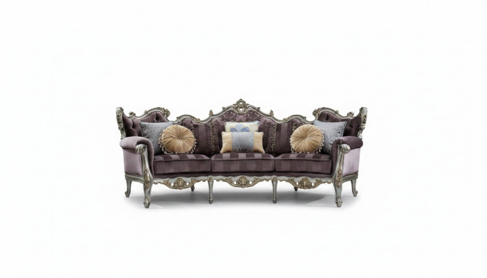 Klassieke vierzits woonkamerbank van textiel in rococo barok luxe sofa.