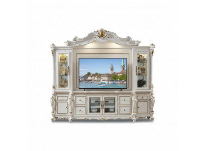 TV wand klassieke woonwand echt handgemaakt houten decoratie vitrine plank