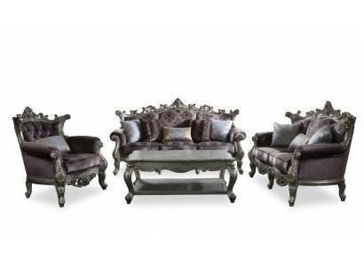 Bankstel 3+2+1 Zitter Design Bank Bekleding Banken Bank Luxe Barok