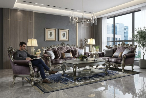 Sofaset 3+2 zits Klassieke woonkamerbank banken Barok
