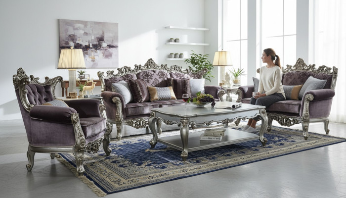 Luxe meubels Bank Bankstel Bank Bekleding 3+2+1 Zits met salontafel