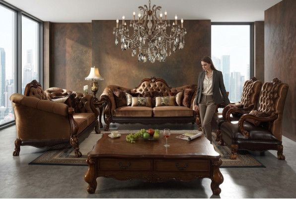 Sofaset 4-delige barok rococo set design bank stoffering zitgroep bankstel