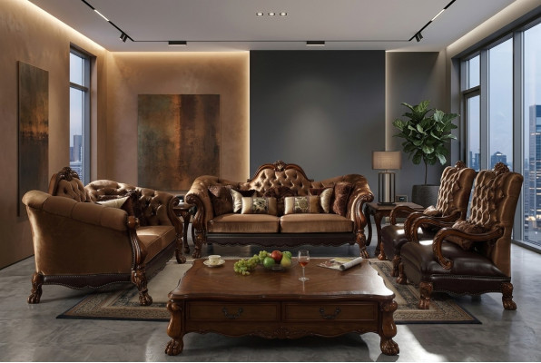 Sofaset 4-delige barok rococo set design bank stoffering zitgroep bankstel
