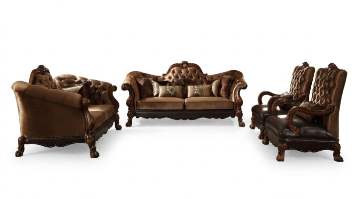 Klassieke bankstel 3+2+1 zitsbank bank gestoffeerd textiel Chesterfield