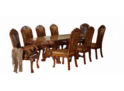 Klassieke eettafel houten eetkamerset 6x stoelstoelen