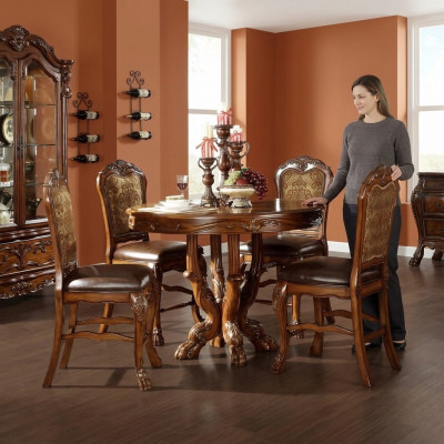 Zet 4x Stoel Echt Hout Gestoffeerde Zit Eetkamer Set Eetkamerstoelen