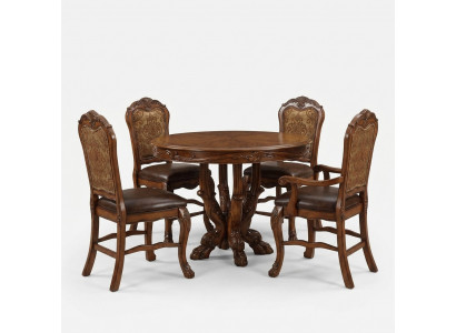 Zet 4x Stoel Echt Hout Gestoffeerde Zit Eetkamer Set Eetkamerstoelen