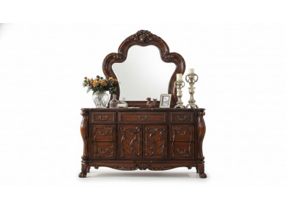 Ladekast kast met spiegel Edel dressoir buffet barok rococo hout nieuw sideboard