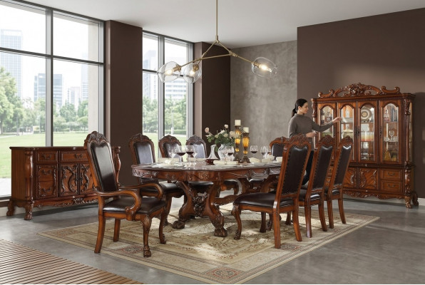 Koninklijke eettafel + 8x stoelen Volledige eetkamerset Tafel Stoel 9-delig.