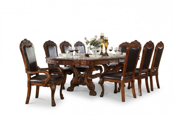 Koninklijke eettafel + 8x stoelen Volledige eetkamerset Tafel Stoel 9-delig.
